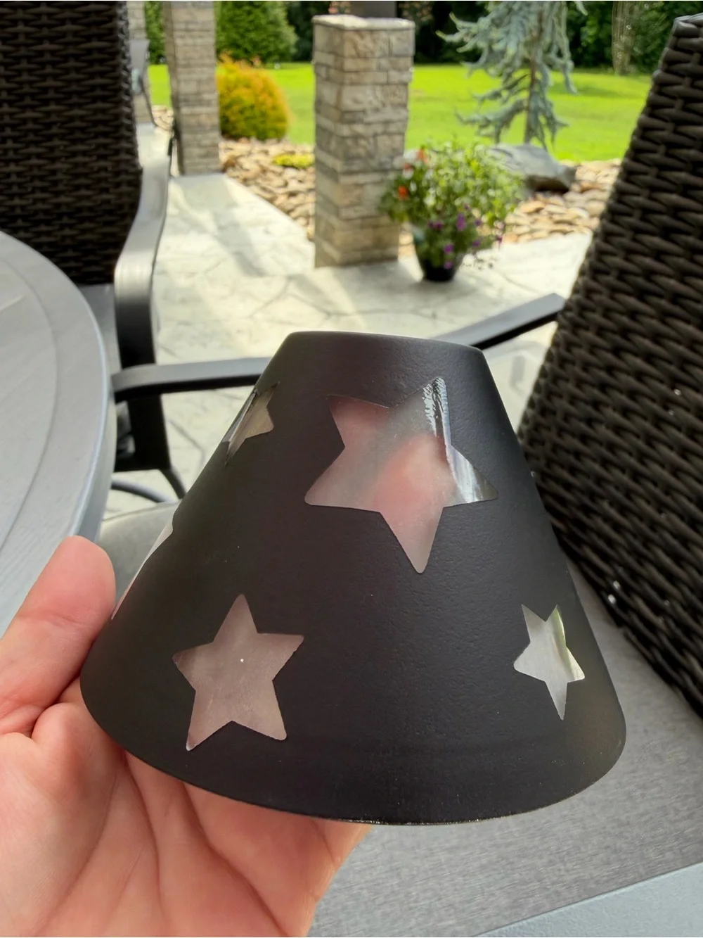 Frosted Glass Star Cutout Tea light Candle Lamp in Black - Decorative Accent 💕🖤